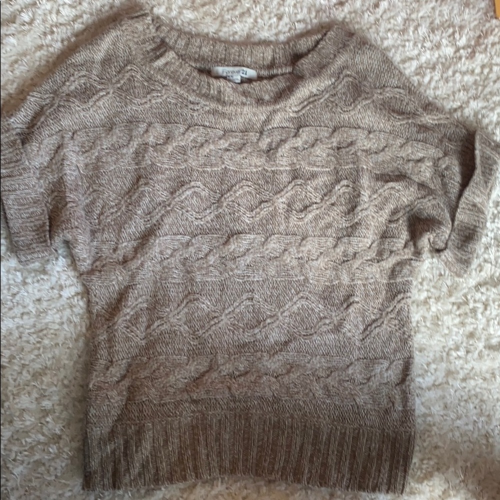 Taupe Short Sleeve Sweater